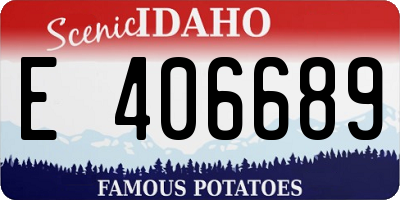 ID license plate E406689