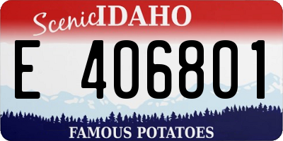 ID license plate E406801