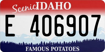 ID license plate E406907