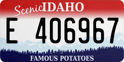 ID license plate E406967