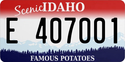 ID license plate E407001