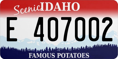 ID license plate E407002
