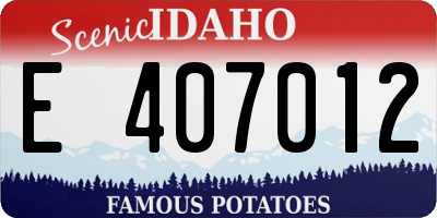 ID license plate E407012