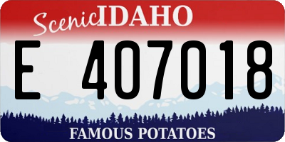 ID license plate E407018