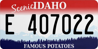 ID license plate E407022