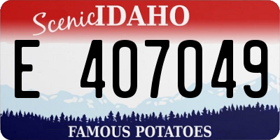 ID license plate E407049