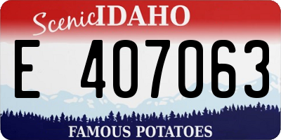 ID license plate E407063