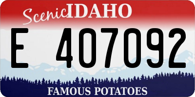 ID license plate E407092
