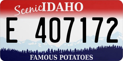 ID license plate E407172