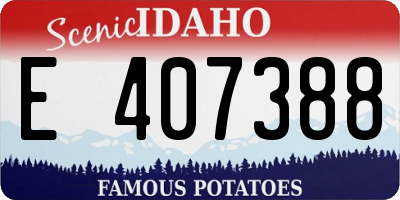 ID license plate E407388