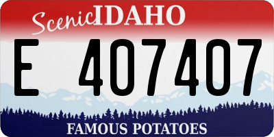 ID license plate E407407