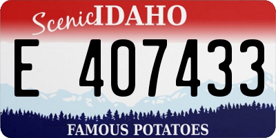 ID license plate E407433