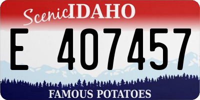 ID license plate E407457