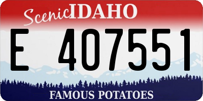 ID license plate E407551