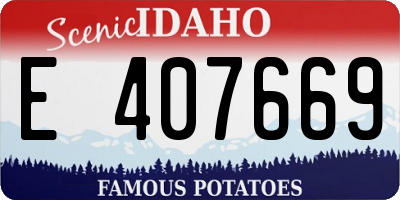 ID license plate E407669