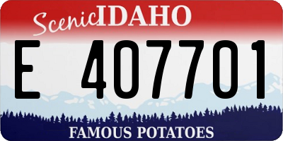 ID license plate E407701