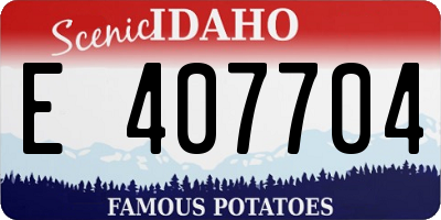ID license plate E407704