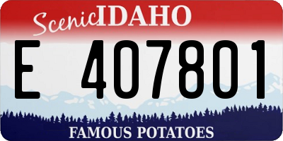 ID license plate E407801