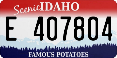 ID license plate E407804
