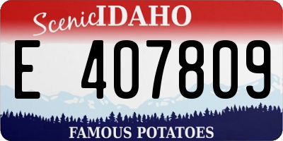 ID license plate E407809