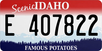 ID license plate E407822