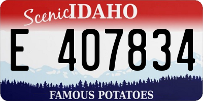 ID license plate E407834