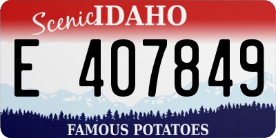 ID license plate E407849