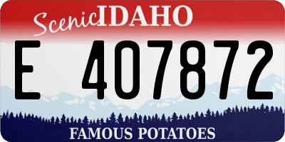 ID license plate E407872