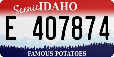 ID license plate E407874
