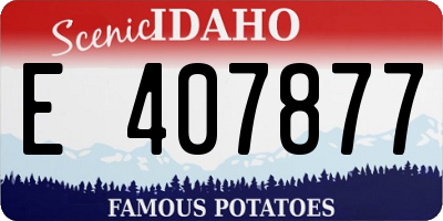 ID license plate E407877