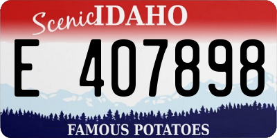 ID license plate E407898