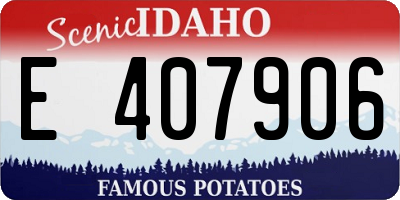 ID license plate E407906