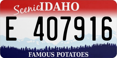 ID license plate E407916