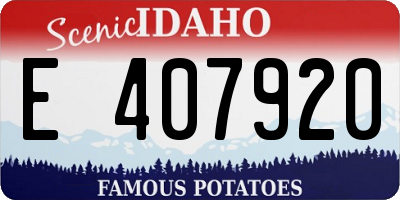 ID license plate E407920