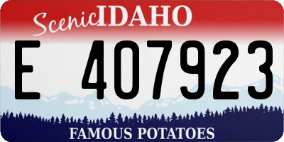 ID license plate E407923