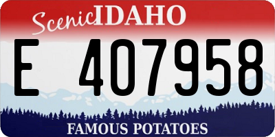 ID license plate E407958