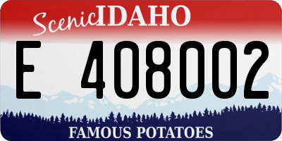 ID license plate E408002