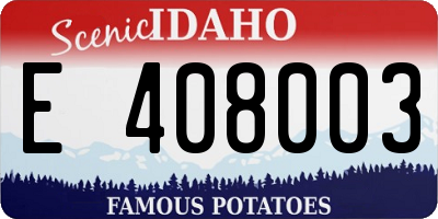 ID license plate E408003