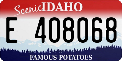 ID license plate E408068