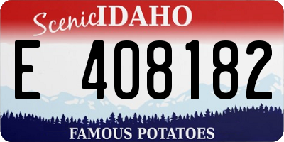 ID license plate E408182