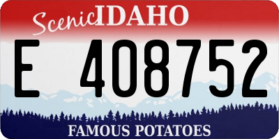 ID license plate E408752