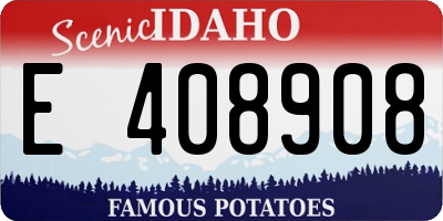 ID license plate E408908