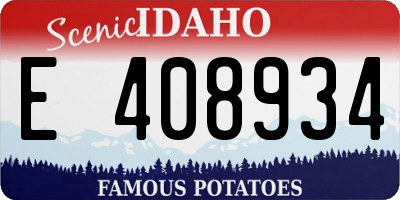 ID license plate E408934