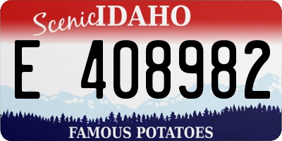 ID license plate E408982