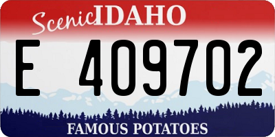 ID license plate E409702