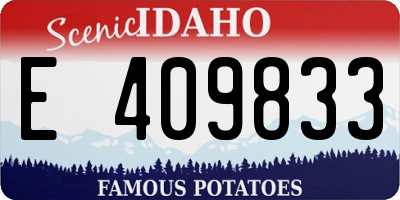 ID license plate E409833