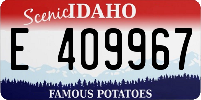ID license plate E409967