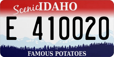 ID license plate E410020