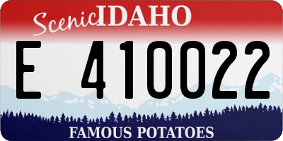 ID license plate E410022