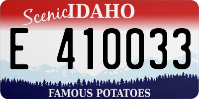 ID license plate E410033